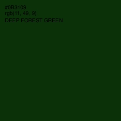 #0B3109 - Deep Forest Green Color Image